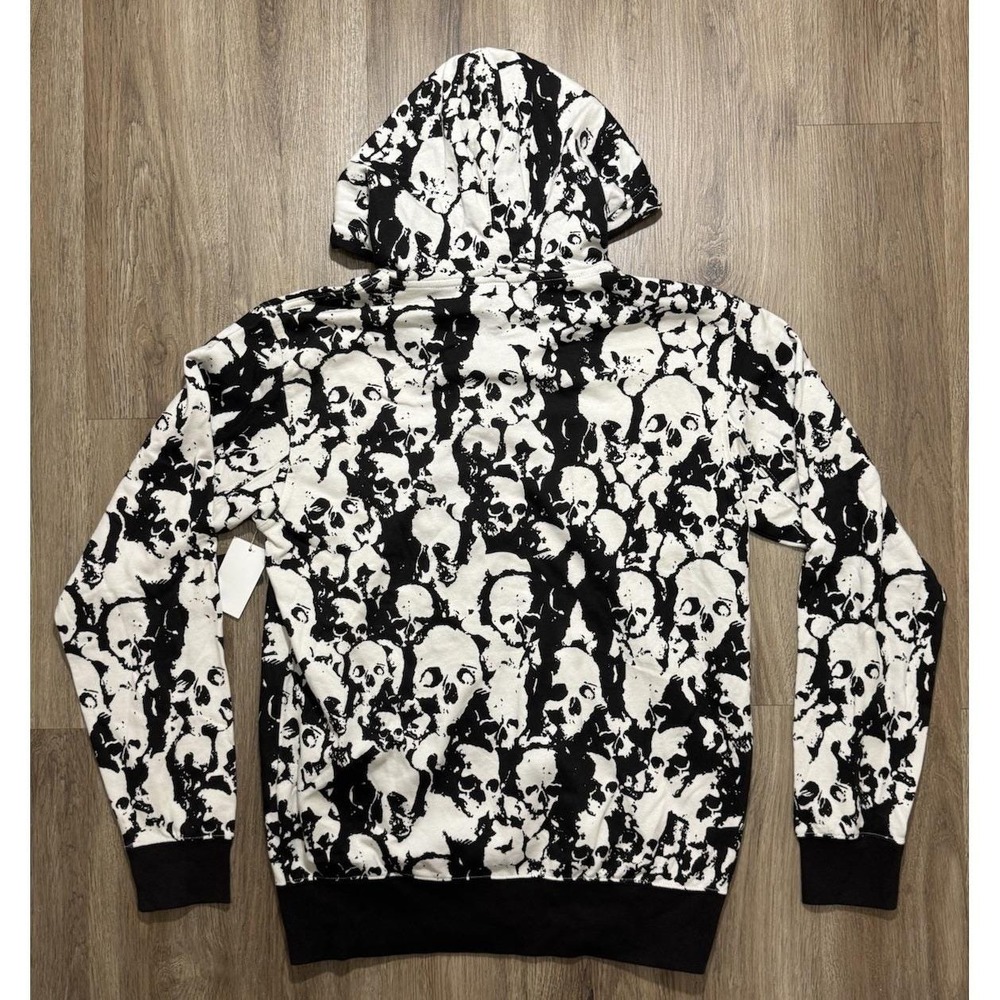 Y2K Emerica Skateboarding Skull Full Zip Hoodie Size M - Picture 9 of 9